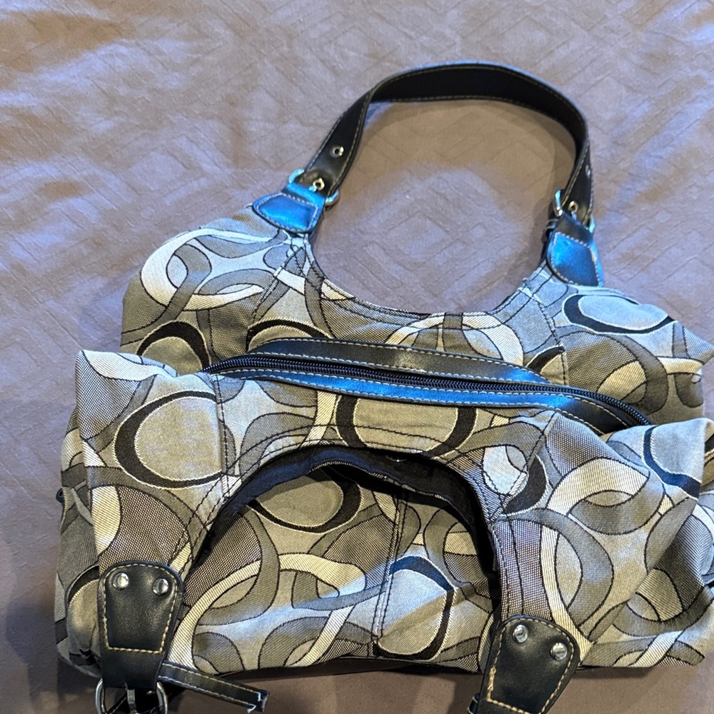 Source Unknown Black And Gray Patterned Shoulder … - image 2